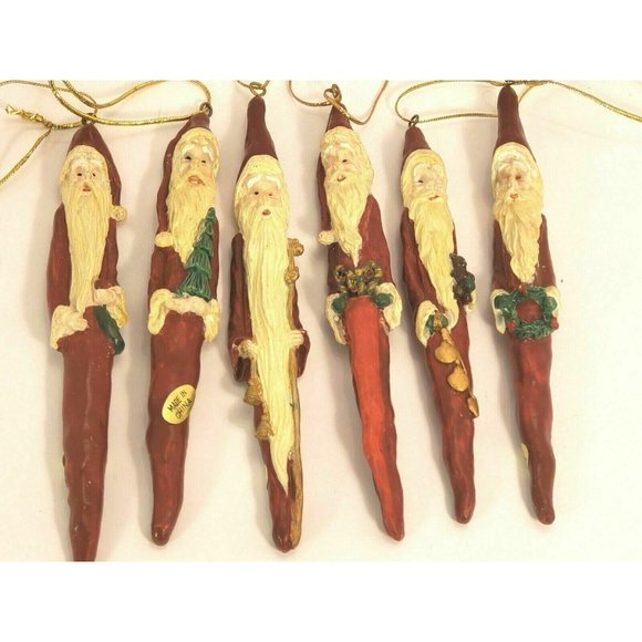 Santa Icicle Pencil Ornaments Skinny Christmas Resin 6.5"  Midwest of Cannon NEW - Picture 6 of 7